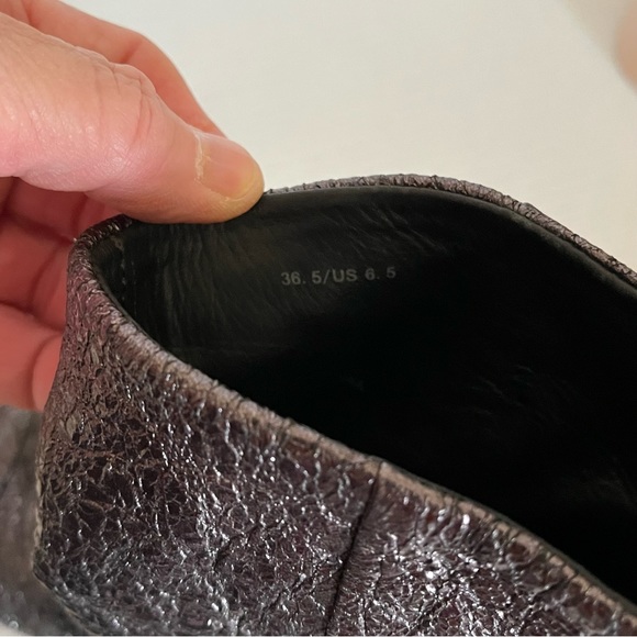 Rag & Bone Women’s Newbury Gunmetal Crinkle Leather Black Ankle Bootie 6.5 - Picture 14 of 15